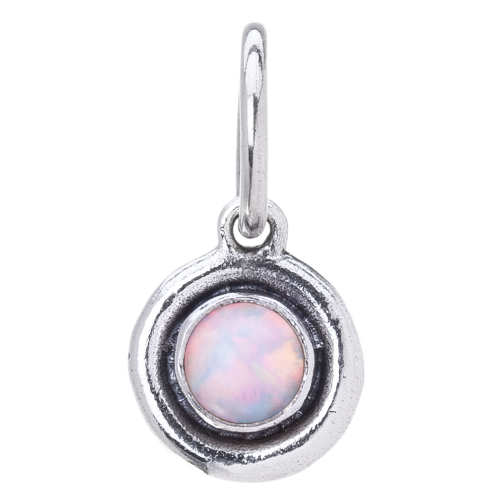 Waxing Poetic FOUNDATION STONES Charm - Oct - Silver