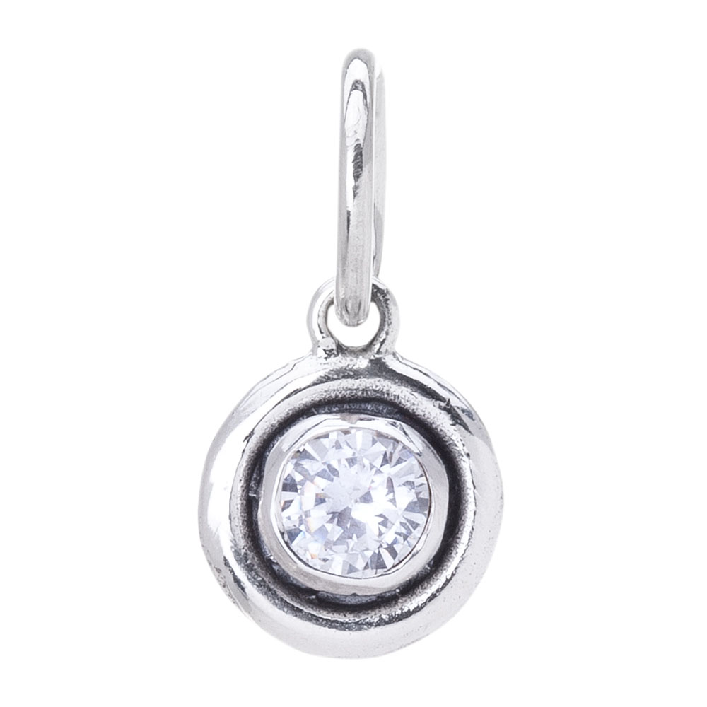 Waxing Poetic FOUNDATION STONES Charm - Apr - Silver