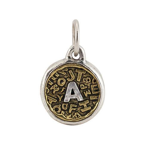 Waxing Poetic Scramble Insignia -A -  Brass & Sterling Silver