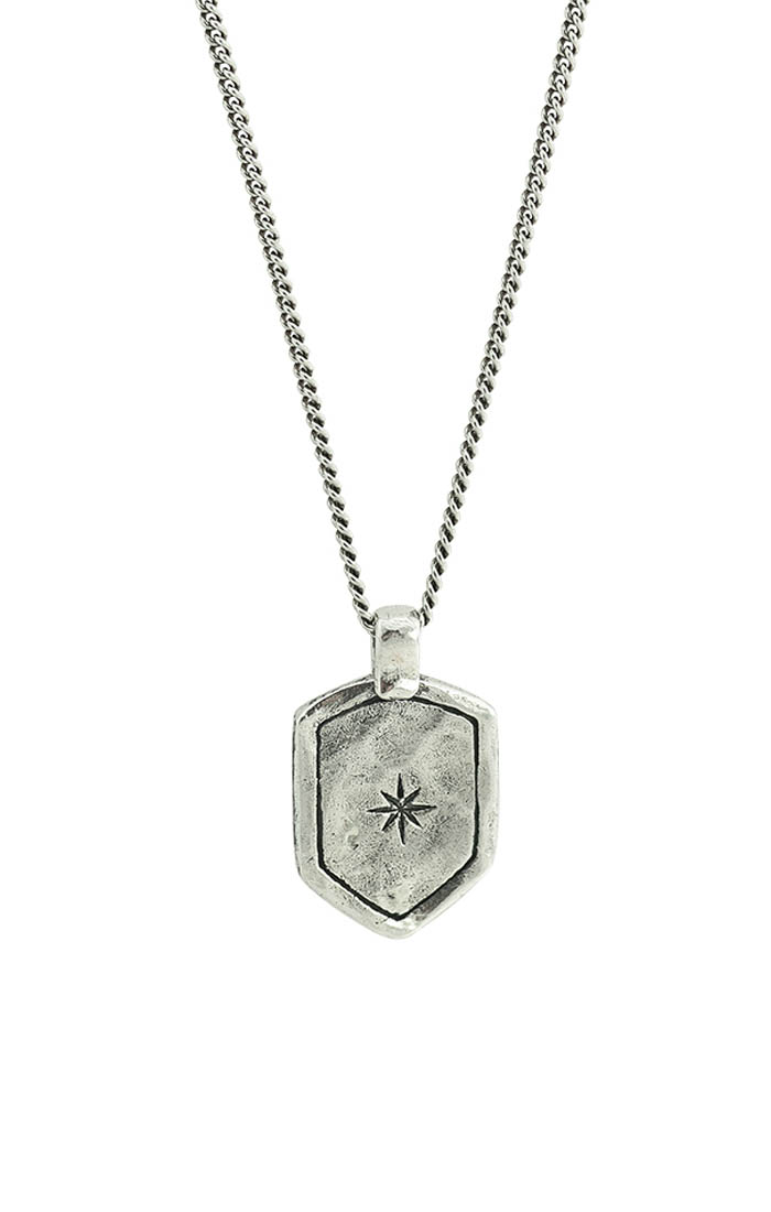 Waxing Poetic Star Shield Necklace - Sterling Silver - 61cm