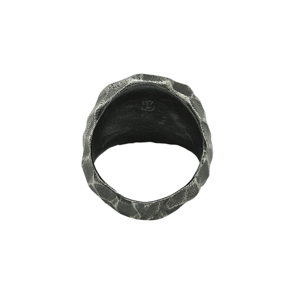 Waxing Poetic Dark Oxy Signet Ring - Sterling Silver